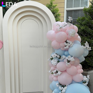LEDA งานแต่งงานและตกแต่งงานอีเว้นท์ ฉากหลังอะคริลิคทรงสี่เหลี่ยมสีขาวสำหรับงานเลี้ยงเด็กสไตล์เรียบง่ายทันสมัย พร้อมลูกโป่งแขวน - Product Image 4