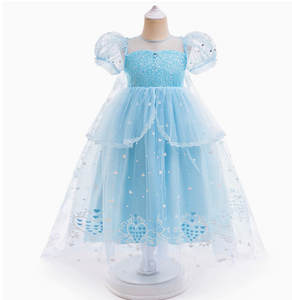 Robe de princesse pour filles, déguisement d'Halloween, costumes de <span class=keywords><strong>film</strong></span> et de télévision avec cape en polyester - Product Image 5