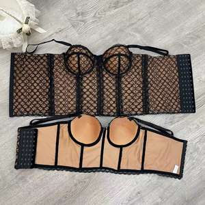 Vente en gros Petites bretelles Nouveau sous-vêtement en dentelle Sexy Mesh Fashion Top Fishbone Retro Corsets Panty Bra Body Bustiers - Product Image 5