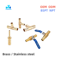 Offre Spéciale Raccord en T en laiton 1/4'' type Y, type T, raccord pagode, raccord à soufflet, raccord cannelé pour tuyau d'air, connecteur de tuyau d'arrosage