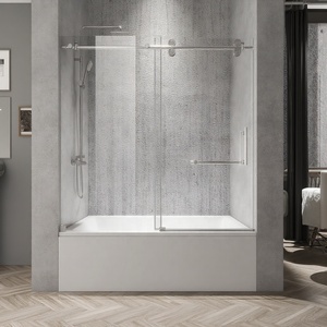 Exceed Écran de <span class=keywords><strong>baignoire</strong></span> sans cadre en verre trempé de haute qualité pour salle de bain Écran de <span class=keywords><strong>baignoire</strong></span> <span class=keywords><strong>coulissant</strong></span> - Product Image 3