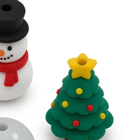 Perles focales en silicone 3D de Noël sans BPA, perles en vrac en relief pour la fabrication de stylos perlés, de bijoux et d'accessoires de porte-clés