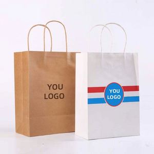 Customized Luxury Kraft Paper Bag with Handle for Women's <b>Clothes</b> and Small Gift Packaging Custom Logo Welcome - Product Image 1