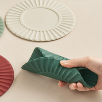 Nouvelle assiette de table en silicone isolante thermique, style grande roue coréenne, résistante aux hautes températures, pour la maison