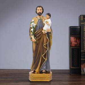 Saint and Child Jesus Resin - Religious Altar Decor Handcrafted Custom OEM Wholesale Factory Resin Material and Long-las - Product Image 4
