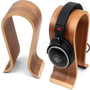 Luxury Modern Sustainable Wooden Storage Hanger Desktop Organizer Holder Display <b>Rack</b> Headphone Stand with Anti-slip Pad - Product Image 5
