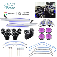 Kit d'éclairage d'ambiance LED pour Mercedes-Benz Classe C W205 GLC X253, 12V, 64 couleurs, systèmes d'éclairage automobile LHD/RHD