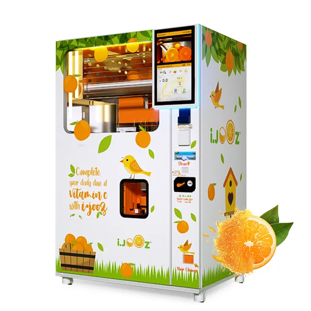 Máquina expendedora inteligente para hacer jugo de naranja fresco de autoservicio automático a la venta