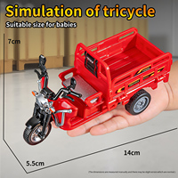 Tricycle en plastique simulé de moto à trois roues, véhicule de transport, modèle de voiture moulé sous pression pour véhicules jouets pour garçons