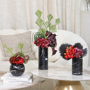 Nhà Máy Trực Tiếp Bất Cảm Ứng Handmade Nhân Tạo Bó Hoa Màu Đỏ Hỗn Hợp Trang Trí Nội Thất Lụa Faux Hoa Cho Thiết Kế Nội Thất Trang Trí Nội Thất - Product Image 1