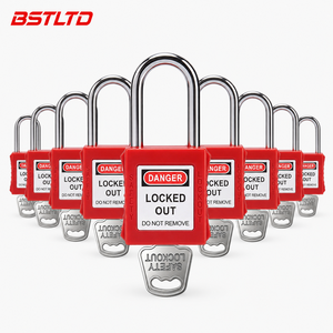 38mm Safety Padlock LOTO Lockout Nylon ABS Plastic Body Steel Shackle Keyed Differently Industrial Electrical Lock CE
