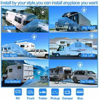 Écran tactile 10 pouces, moniteur quadruple 360 °   Caméras de recul latérales DVR pour stationnement, étanches, vision nocturne pour camion et camping-car
