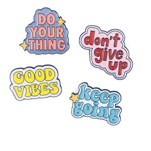 カスタムインスピレーションブローチ、英語のメッセージ入り、電気メッキ、イミテーションエナメル加工、ヨーロッパとアメリカの新しいファッション、亜鉛合金製 - Product Image 5