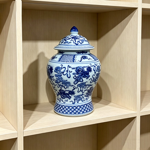 Pot à gingembre chinois de style <span class=keywords><strong>vintage</strong></span>, bleu et blanc, avec motif Foo Dog, comme un superbe accent décoratif pour la maison - Product Image 6