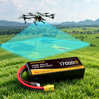 Baterai Semi-Solid State 17000mAh 400Wh/kg 6-14S Lipo Battery Pack untuk Drone Pembersih & Inspeksi Bangunan