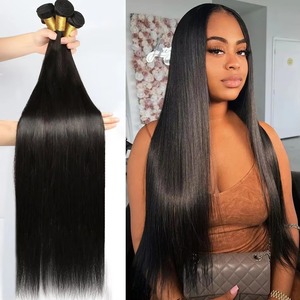 Fasci dritti brasiliani umani 100% Extension per capelli Remy lunghe 40 pollici a doppia trama che intrecciano materie prime di colore naturale delle donne