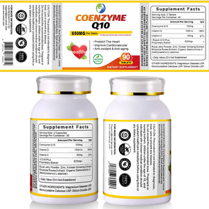 OEM corazón CoQ10 tabletas suplemento sanitario vitamina 98% materia prima coenzima <span class=keywords><strong>Q10</strong></span> tabletas - Product Image 2