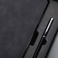 Carnet en cuir transfrontalier en stock, format A5 épaissi, motif tête de cerf, coffret cadeau ; Coffret cadeau de papeterie et journal intime
