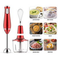 Mixeur Plongeant Électrique 900W avec Lames en Acier Inoxydable, Hachoir à Viande, Homogénéisateur, Double Fonction de Mélange, 7 Vitesses, pour Usage Domestique
