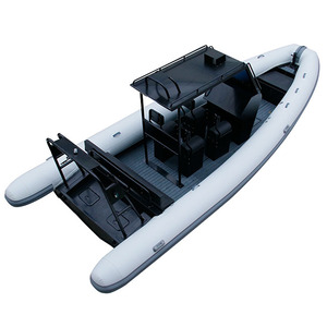 เรือยางแข็งแบบ RIB รุ่น Luxury <span class=keywords><strong>REBO</strong></span> ขนาด 25 ฟุต ตัวถังอะลูมิเนียมทรง Deep V  760 Hypalon Orca สำหรับเล่นเซิร์ฟและลาดตระเวน ผลิตจาก PVC น้ำหนักเบา หนา 1.2 มม. - Product Image 4