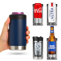 Nouveau support isotherme universel 3-en-1 en acier inoxydable de 12 oz pour canettes de bière, portable et mince, idéal pour le camping - Modèle 2025