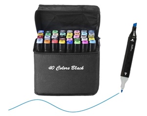 Pennarelli <span class=keywords><strong>a</strong></span> Alcool Yihuale 40 Colori, Pennarelli Artistici <span class=keywords><strong>a</strong></span> Doppia Punta, <span class=keywords><strong>Serie</strong></span> Classica di Pennarelli Permanenti Neri <span class=keywords><strong>a</strong></span> Base Alcolica - Product Image 1