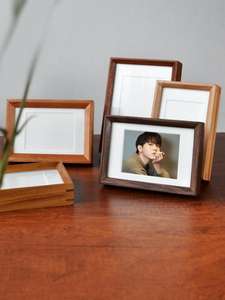 1 pièce <span class=keywords><strong>Cadre</strong></span> photo miniature de luxe de 5 pouces, fait main de haute qualité en bois naturel, imprimé UV, pour décoration de mariage, de table et de bureau - Product Image 2