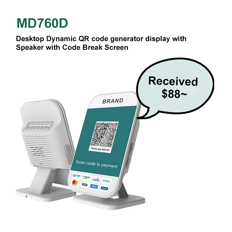 MD760D Zahlungs terminal QR-Code-Zahlungs gerät mit dynamischem QR-Code für Alipay-Barcode-Zahlung
