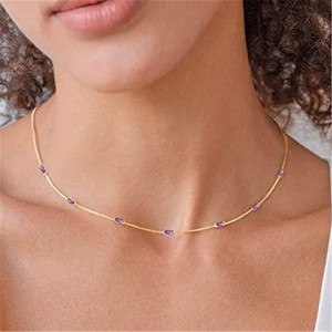 Collier Pendentif en Argent Pur S925 avec Quartz Rose, Chaîne Fine et Simple, Style Coréen, Accessoire Tendance et Coloré - Product Image 5