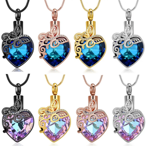 Aço inoxidável Borboleta Coração Urna Colares Cremação Jóias para Cinzas para Mulheres Homens Memorial Human <span class=keywords><strong>Ashes</strong></span> Pendant - Product Image 1