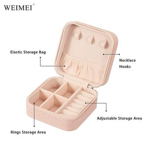 WEIMEI - Mini Organizador de Piel Sintética Personalizado, Pequeño Estuche de Viaje para Joyas, Estuche de Almacenamiento Portátil para Anillos, Pendientes y Collares - Product Image 3