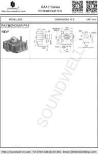 โพเทนชิโอมิเตอร์แบบหมุนแกนโลหะ RA13 สำหรับควบคุมระดับเสียง รุ่น A503 - Product Image 2