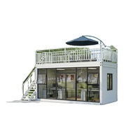 Maison Conteneur Modulaire Préfabriquée Contemporaine Anti-Ouragan avec 3 Chambres, Extensible, Détachable, Salle de Sport, Sous-sol et Escalier