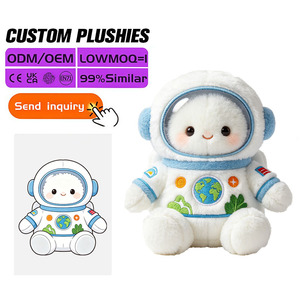 Mascotte personnalisée en peluche super douce unisexe astronaute avec casque brodé en coton PP, ODM, pour promotion de marque - Product Image 2