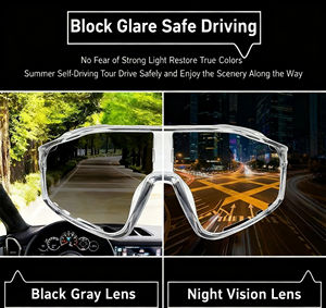 Outdoor Sports Cycling <strong>Glasses</strong> Bicycles Day and Night Dual-use Photochromic Windproof Night Riding Hiking Sunglasses - Product Image 4