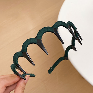 Diadema de tela antideslizante con forma de onda nueva para mujer, accesorio para el cabello <span class=keywords><strong>a</strong></span> presión para lavado de cara - Product Image 3