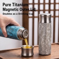Bouteille d'eau, de thé ou de café en titane pur, isolée sous vide, avec couvercle magnétique, personnalisable avec logo, vente en gros