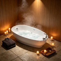 Baignoire autoportante moderne en acrylique avec jets de massage, baignoire à remous pour salle de bain de luxe