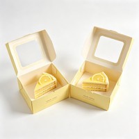 Boîtes à pâtisserie en papier kraft, emballage individuel pour pâtisserie avec fenêtre transparente, boîtes pour beignets, mini-gâteaux, tranches de gâteau, desserts, friandises