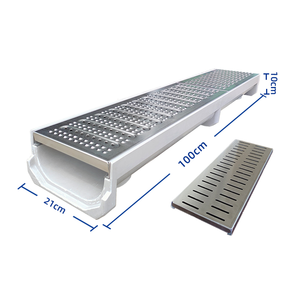 Outdoor Resina Concreto <span class=keywords><strong>U</strong></span> Tipo Trench <span class=keywords><strong>Drain</strong></span> Gutter Polímero Concreto Canal Dreno com Aço Inoxidável Grating Trench <span class=keywords><strong>Drain</strong></span> - Product Image 3
