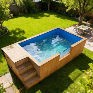 Piscines de jardin, piscines extérieures pour adultes, piscines extérieures en PVC, revêtement de piscine, piscine conteneur avec terrasse, piscine transparente - Product Image 3