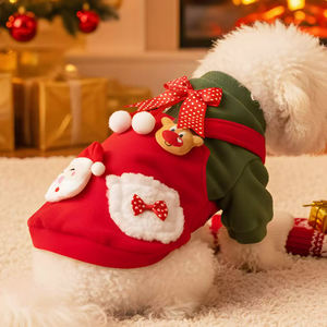 ملابس عائلية متطابقة للكريسماس بتصميم فاخر وجميل للشتاء، دافئة وناعمة وقابلة للتنفس، بألوان أحمر وأخضر للكلاب - Product Image 3