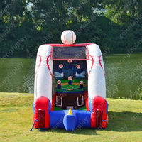 Glissades aquatiques gonflables Songfa Baseball Challenge : Location de jeux interactifs portables pour fêtes, carnavals et activités extérieures – Cible de frappe excitante