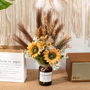Ramo de Girasoles Artificiales Fukuyama, Tela Plástica Tejida, Decoración para Bodas y Hogar CF01318 - Product Image 2