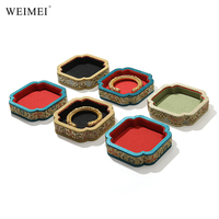 WEIMEI Prix d'usine, logo personnalisé, vente en gros, ensemble de présentoirs de luxe pour bijoux et bracelets, en brocart oriental à bord festonné, de style traditionnel