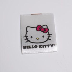 Logo imprimé étiquette de vêtements en satin pour l'utilisation de la mode - Product Image 2