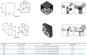 Fente d'usine 8 3 voies <span class=keywords><strong>30x30</strong></span> 40x40 connecteur de profil d'angle Triangle support de Cube carré - Product Image 2