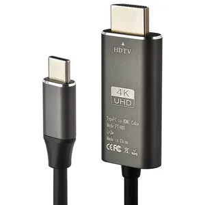 Kabel HDTV Video Audio Video HDMI ke USB C 4K untuk MacBook Pro dan Samsung seluler dan lainnya