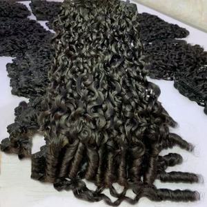 Extensiones de <span class=keywords><strong>Cabello</strong></span> Humano Rizado Birmano, Super Double Drawn, con Puntas Más Gruesas, Cortadas de Niña Joven, <span class=keywords><strong>Cabello</strong></span> Virgen Malayo - Product Image 6