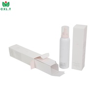 Boîte pliante rectangulaire longue en papier personnalisée pour flacon pulvérisateur, cosmétiques et mousse de soin